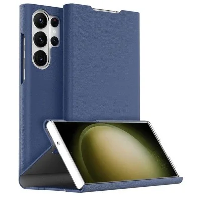 Cover Samsung S24 Ultra Bonnet Dairy Stand Wallet Case Araree - Ash Blue